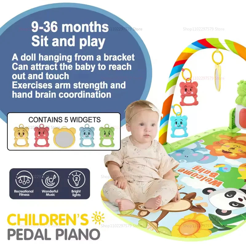 New Baby Activity Gym Rack Early Education 0-36 Months Toys Gifts Musical Newborn Piano Keyboard Crawling Blanket Pedal Play Mat