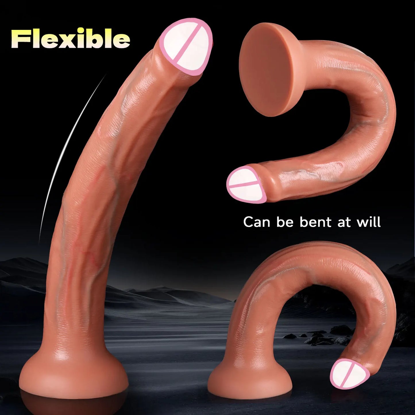Extra Long Realistic Dildos G-Spot Stimulation Deep Touch Penis Vagina Anal Massage Penetration Dick  Sex Toys for Women and Men