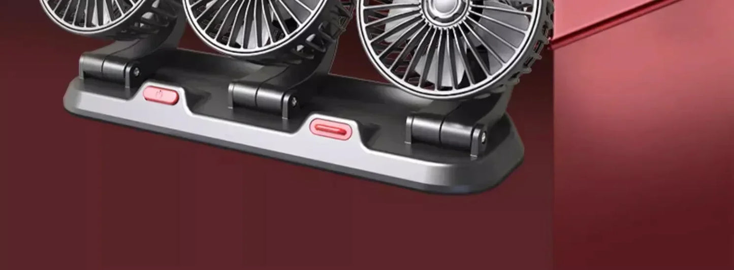 360° Adjustable Car Fan with 1/2/3 Heads Electric Air Circulator USB/12V/24V Silent Fan for Home Desk Office Car RV Truck