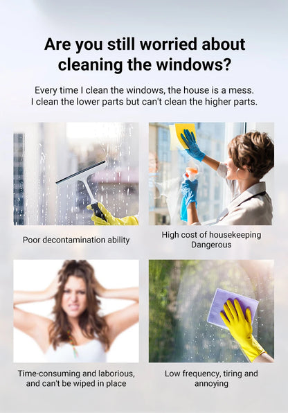 DIVEDEER Intelligent water spray window cleaner with automatic water spray function anti-fall magnetic glass home smart cleaner