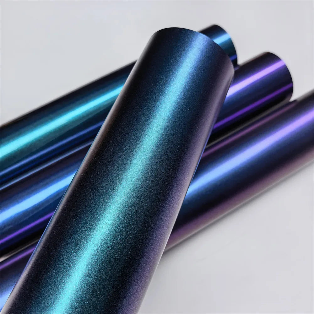 Car Diamond Chameleon Matte Purple Blue Car Vinyl Wrap Film Adhesive Color Change Motorcycle Sticker Accessories