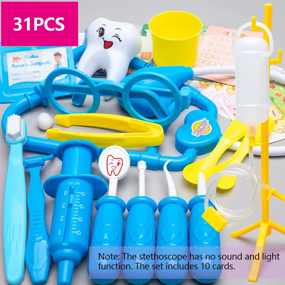 Doctor Toy for Kid Doctor Pretend Play Set Children Medical Dentist Tool Stethoscope Educational Toy Montessori Hobbies Kid Gift