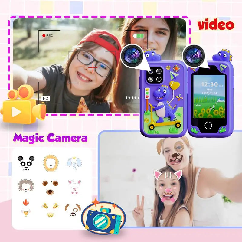 New Mini Phone Children Toy Musical Unicorn Dinosaur Baby Mobile Camera MP3 Player Educational Toys Kids Christmas Birthday Gift