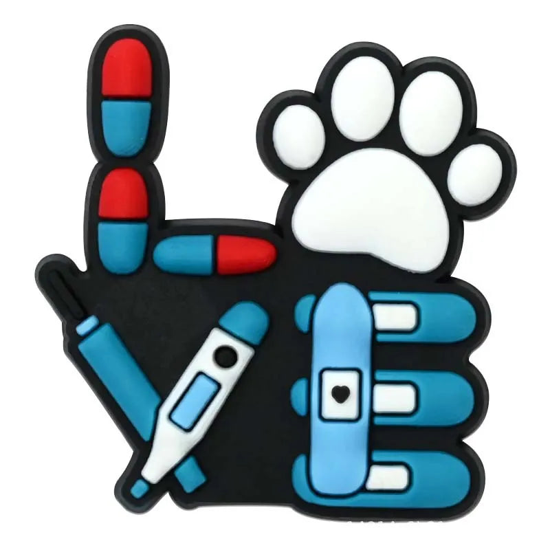 Pet hospital veterinarian Love dogs Shoes Charms DIY PVC Shoe bag Accessories Forenthusiasts Wristband Kids Party X-mas Gifts