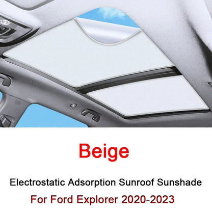 Car Electrostatic Adsorption Sunroof Sunshade For Ford Explorer 2020-2022 2023 Heat Insulation Skylight Sticker Auto Accessories