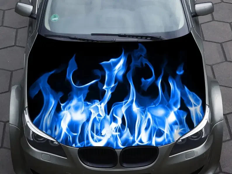 Car Accessories Hood Decal, Fire, Flame, Vinyl, Sticker, Graphic, Wrap Decals, Truck Graphic, Bonnet Sticky Paper, Skull, F150
