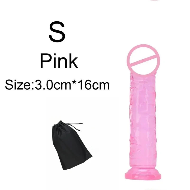 Realistic Anal Butt Plug Soft Jelly Dildo Suction Cup G Spot Anal Vaginal Masturbators Penis Dick Adult Sex Toys For Women Men