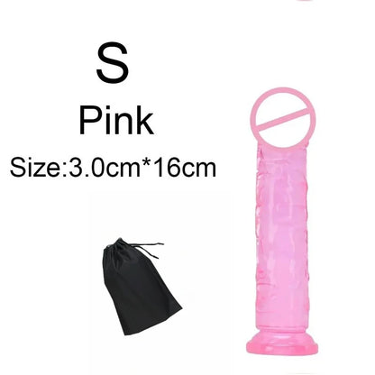 Realistic Anal Butt Plug Soft Jelly Dildo Suction Cup G Spot Anal Vaginal Masturbators Penis Dick Adult Sex Toys For Women Men
