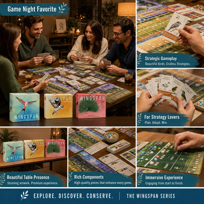 Wingspan Board Game Series, Bird Strategy Engine Building Game with Base Set and Expansions, Family Game Night, English Version