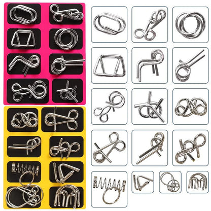 Materials Metal 3D Montessori Puzzle Wire Difficult Disentanglement Iron Brain Teaser IQ Test Toys Juegos De Ingenio Y Habilidad