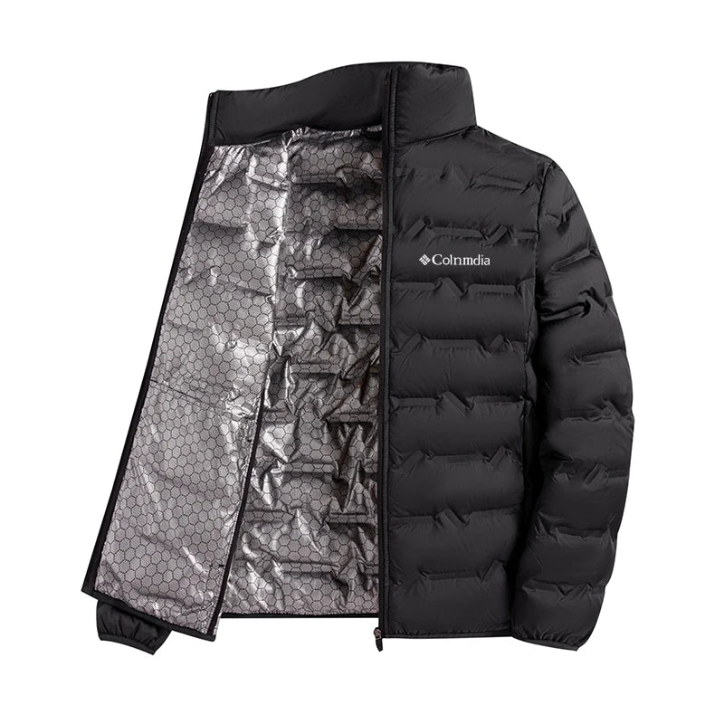 Outdoor Autumn Winter Lightweight Padded Jacket Stand Collar Casual Style Thermal Locking Business Leisure plus Size Coat