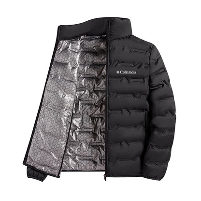 Outdoor Autumn Winter Lightweight Padded Jacket Stand Collar Casual Style Thermal Locking Business Leisure plus Size Coat