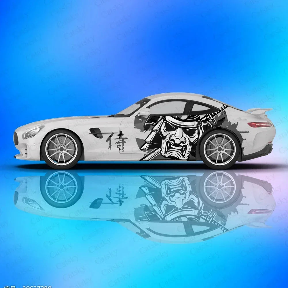 Samurai Car Wrap, Japanese Vehicle Livery, Cast Vinyl Wrap, Universal Size Samurai Anime Car Sticker Car Decoration