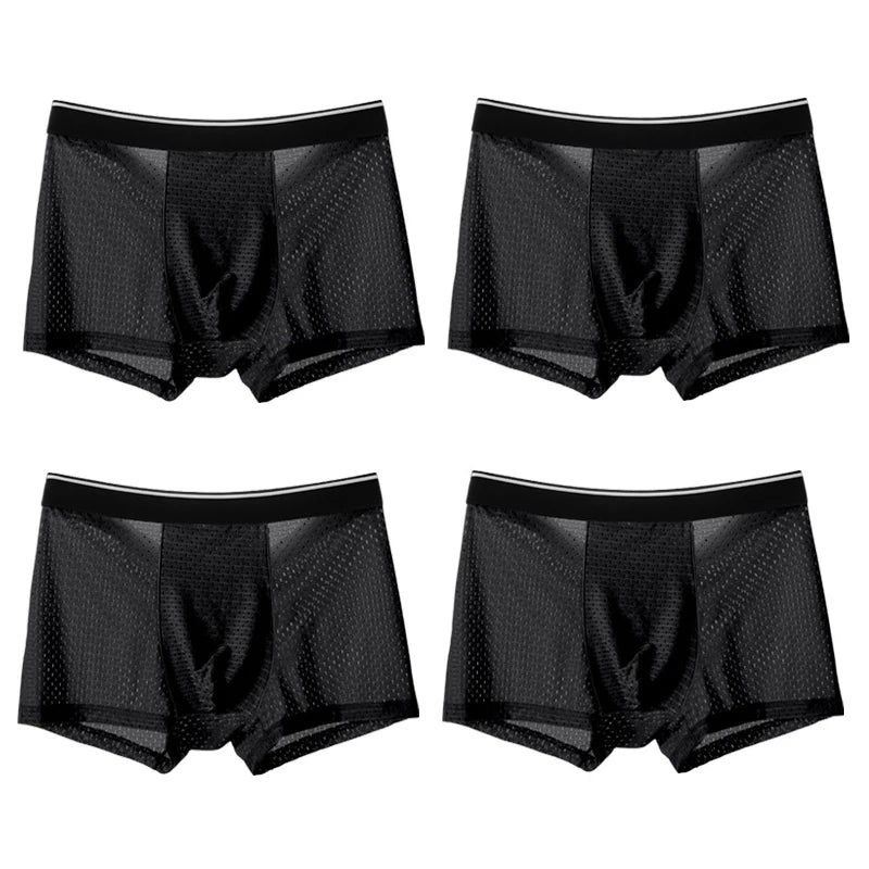4Pcs Man Boxer Briefs Large Size M-6XL Men Panties Underwear Slip Homme Calzoncillos Bamboo Hole U Convex Pouch Male Underpants