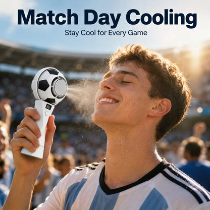 2026 Portable Turbo Cooling Fan, Soccer Ball Handheld Neck Fan, Rechargeable Mini High Speed Fan for Outdoor Travel