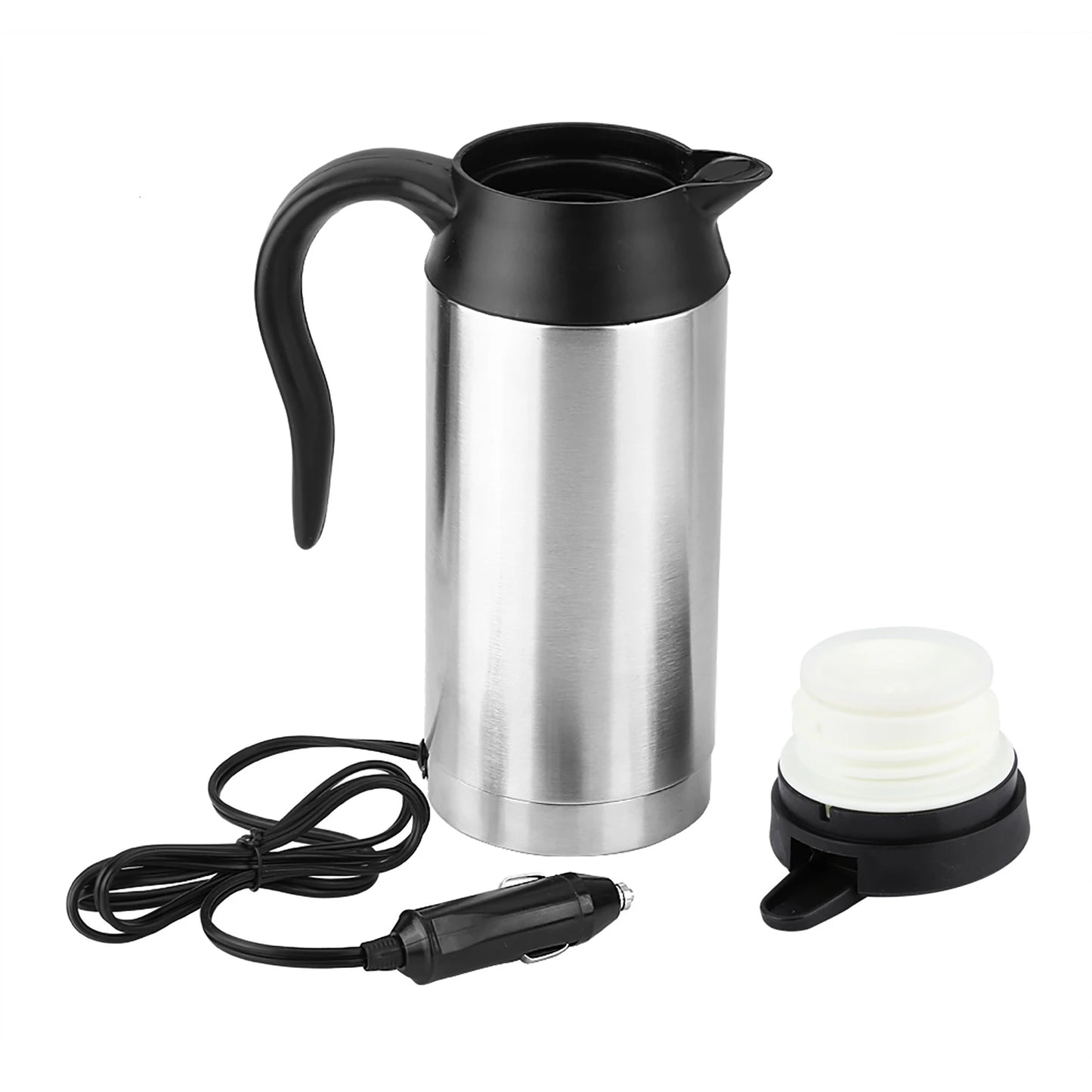 750ml 12V Car Stainless Steel Cigarette Lighter Heating Kettle Mug Electric Travel Thermoses