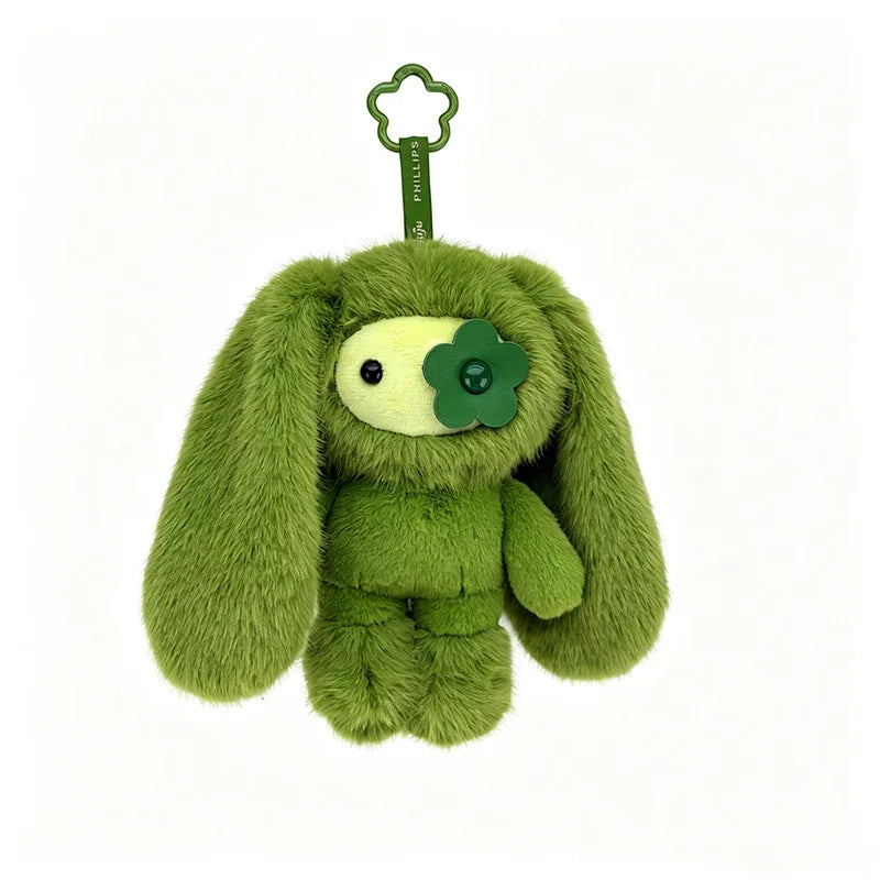 18/30cm Juju Rabbit Keychain Flower Eye Juju Rabbits Keyring Long Ears Bunny Keyring Cute Rabbit Pendant Halloween Birthday Gift