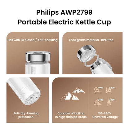 Philips electric heating cup 350mL thermos cup 300 watts stainless steel One click boiling water One click constant temperature