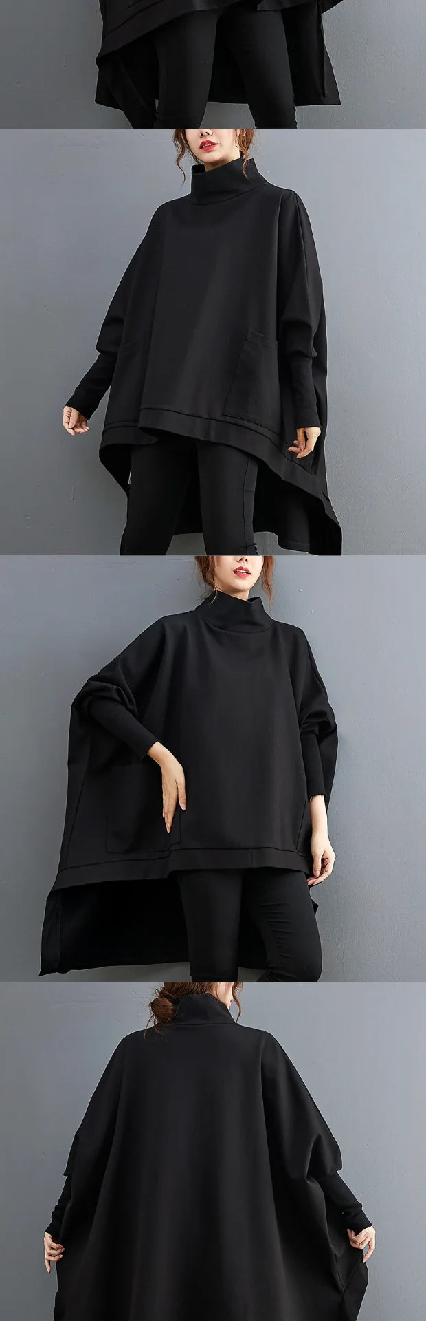 plus Size High Collar Casual Long Sve Sweatirt for plus Size Women Autumn Faion Comfortable Loose Fit Slimming Effect