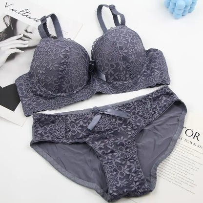 2025 New Sexy Bras Set 34/75 36/80 38/85 40/90 42/95 44/100 BC Cup Underwear For Women Push Up Bow Lingerie
