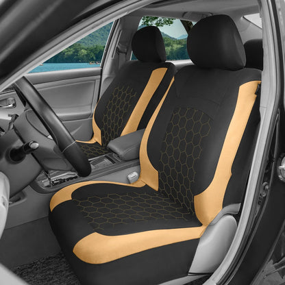 AUTOKING Football Embroidery Car Seat Covers Polyester Fabric Honeycomb Seat Covers Universal Fit Most Car Suv Truck