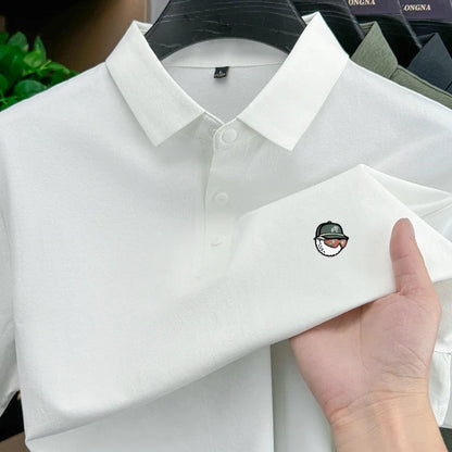 Golf men's polo shirt short sleeved brand fashionable printed top summer new comfortable breathable casual sports collar T-shirt