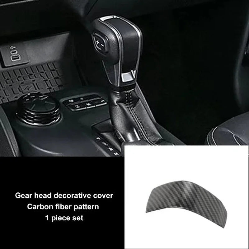 For Ford Ranger P703 T9 XL XLT Wildtrak Raptor 2023-2025 Carbon Fiber Texture Gear Shift Panel Cover Interior Trim Full Set