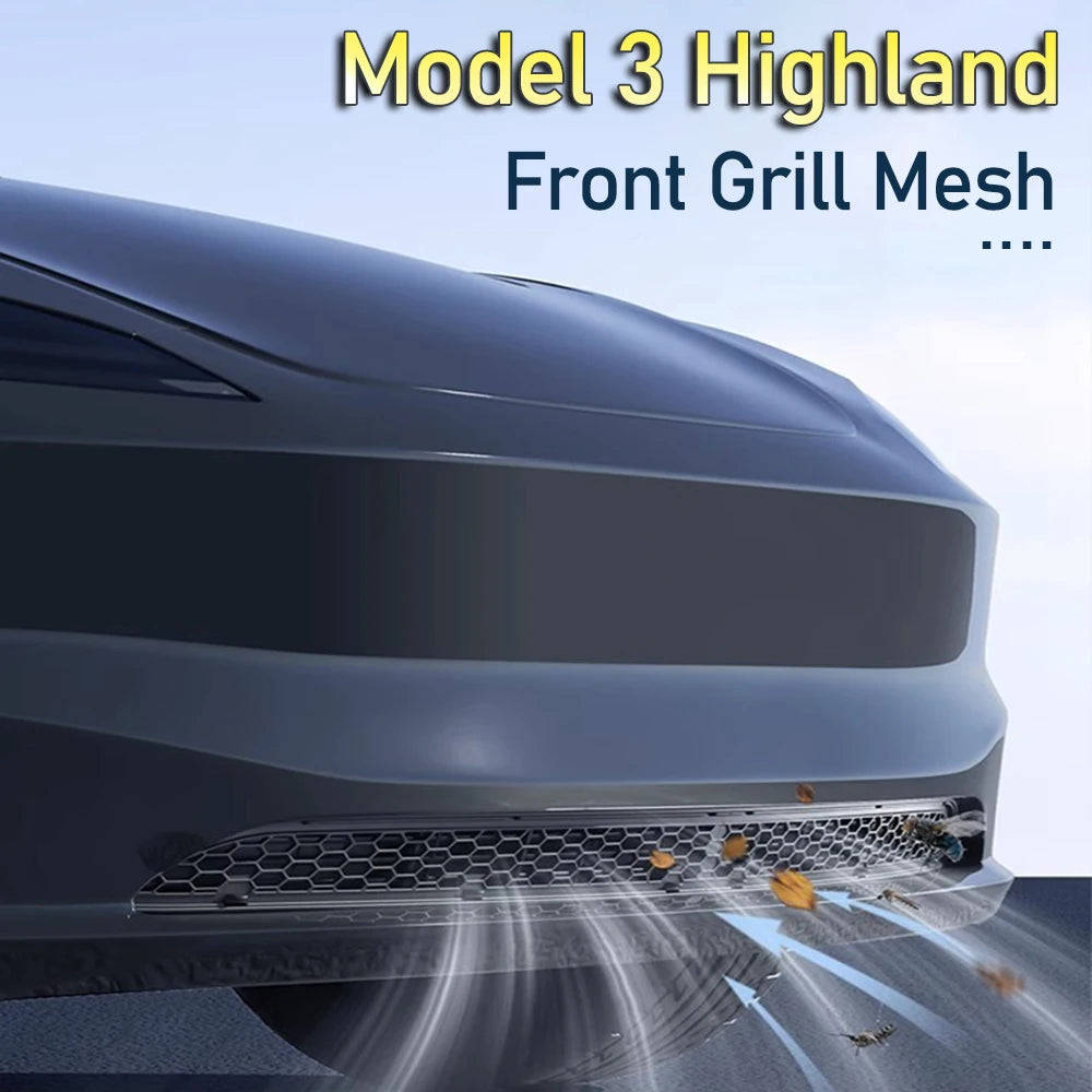 Grille Mesh Inserts for Tesla Model Y Juniper Model Y Premium and Model 3 2026 Front Bumper Air Inlet Vent Cover Accessories