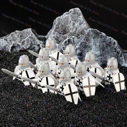 Medieval Knights Building Blocks Warrior Soldiers Crusaders Hospital Teutonic Knight Legion Figures Block Toys Accessories