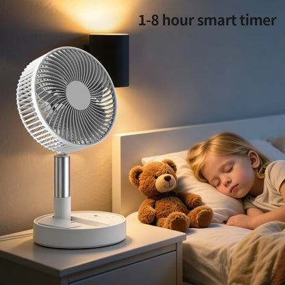 USB Foldable Portable Fan Remote with 8inch 4 Speeds ＆ Timing, Battery Mini Floor Fan for Bedroom Indoor Outdoor Table Fan