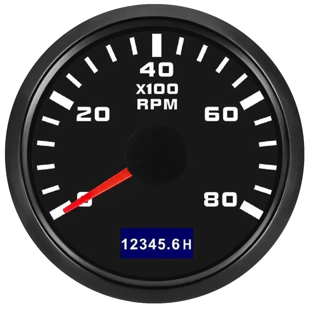 3000/4000/6000/7000/8000 RPM Gauge with Hourmeter Gauge 52mm Tachometer Waterproof 7 Color Backlight Tacho Gauge For Car Boat