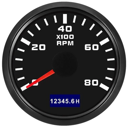3000/4000/6000/7000/8000 RPM Gauge with Hourmeter Gauge 52mm Tachometer Waterproof 7 Color Backlight Tacho Gauge For Car Boat