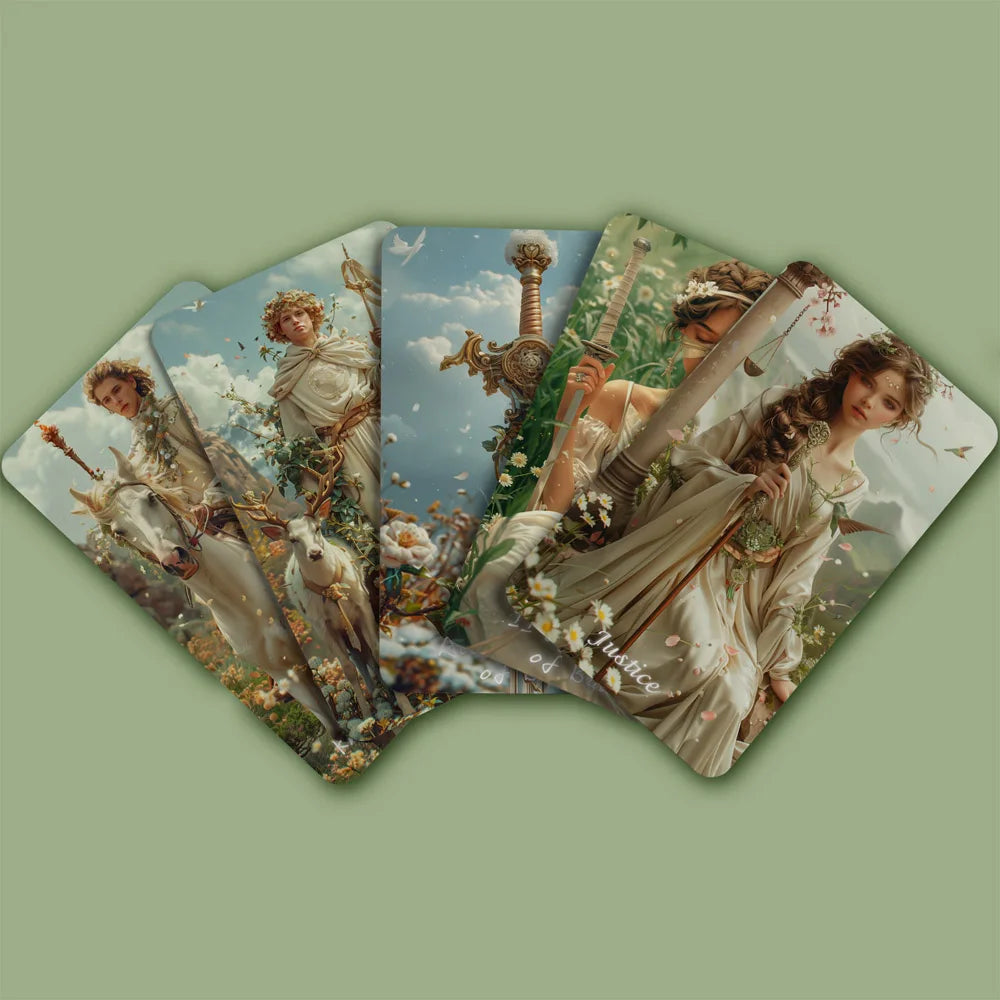 Tarot Cards for Beginners with Guidebook, Spring Sprout Tarot Deck, 80 Oracle and Tarot Cards, Cards with Gilded Learning Edge