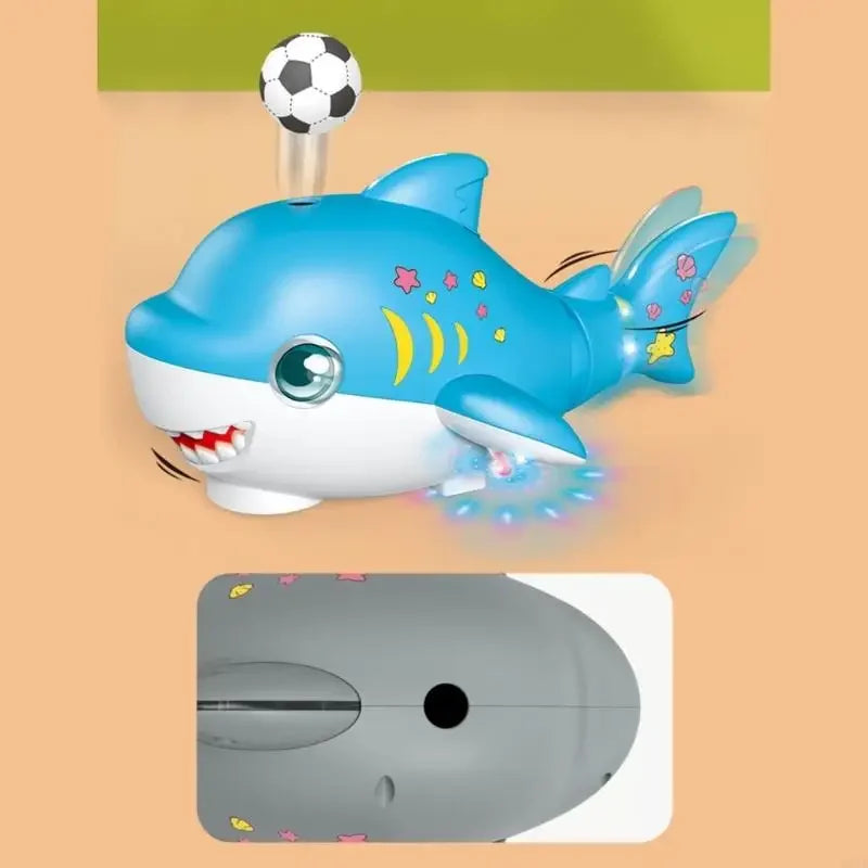 Electric Blowing Ball Shark Automatic Obstacle Avoidance Floating Ball Swing Shark with Music Light Interactive Toy Kid Gifts