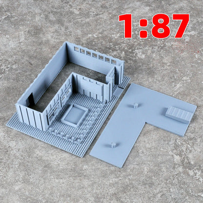 Assembly Architectural Miniature Bungalow Garage Villa Office Building Railway Railroad Diorama Scale Model Kit 1/64/72/87/150ho