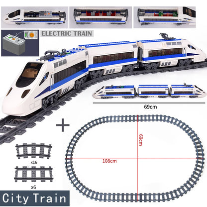 City Trains Flexible Tracks Forked Straight Curved Rails Switch Building Block Bricks High-Tech Creative Toys for kids gifts