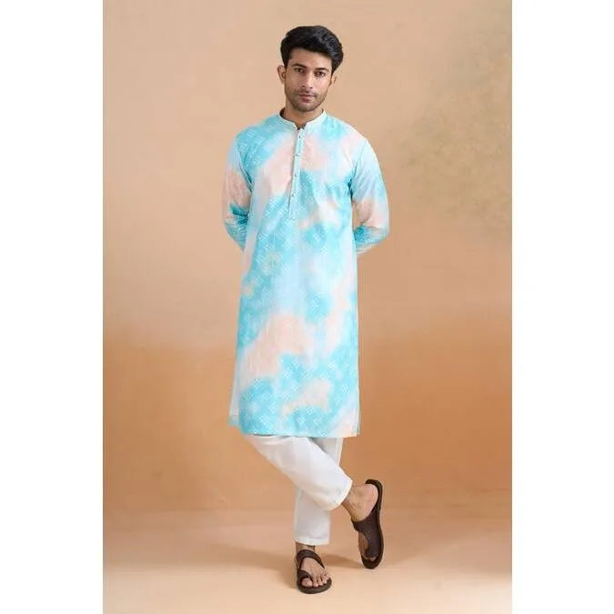 Kurta Vardha Regular Fit Mandarin Collar Long Suitable All Occasions Such Wedding Hari Raya Aidilfitri Gebetskleidung Mann