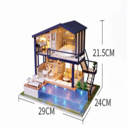 DIY Big Doll House Wooden Doll Houses Roombox Miniature Home Furniture Dollhouse Kit Casa Toys for ChildrenBirthday Gifts