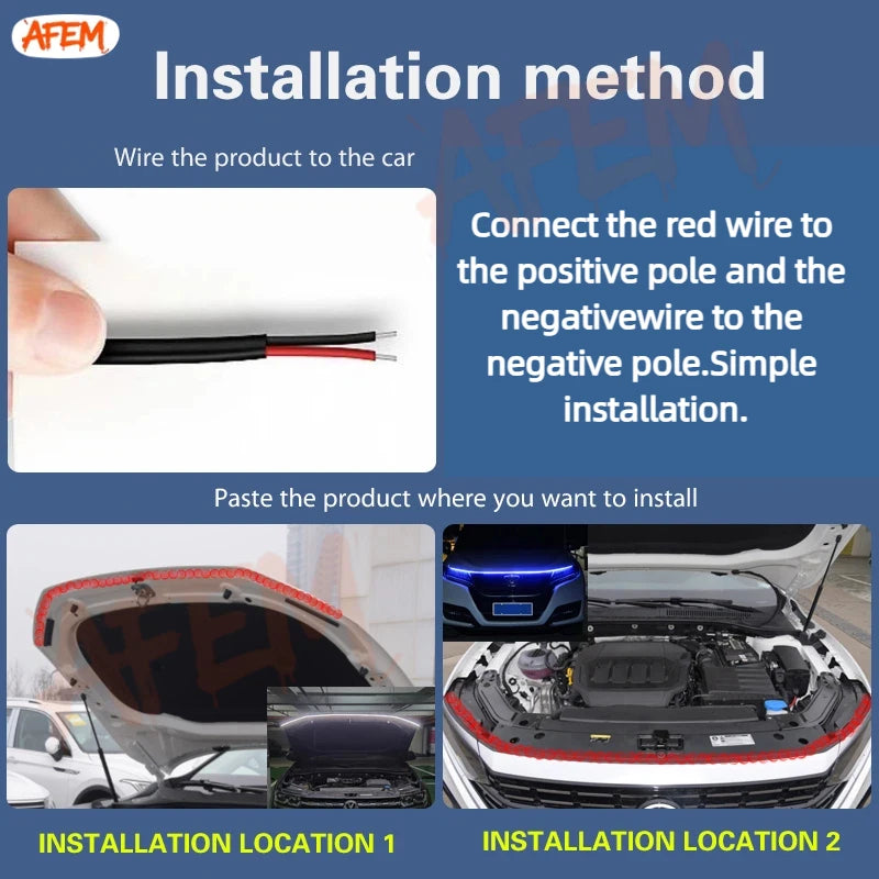 Car Engine Hood Guide Decorative Light Bar For Jeep Grand Cherokee 2005-2010 Led Car Hood Lights Strip Car Daytime Running Light