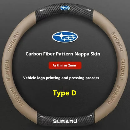 For Subaru Brz Wrx Xv Ascent Forester Outback Impreza Legacy Car AntiSlip Carbon Fiber Leather Ultrathin Steering Wheel Cover