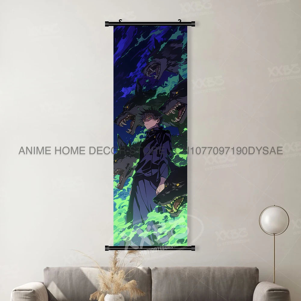 Jujutsu Kaisen Anime Poster Room Canvas Print Hanging Painting Wall Art Megumi Fushiguro Scrolls Picture Home Decoration Mural