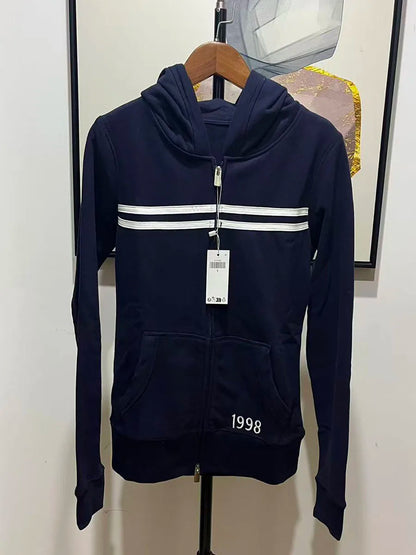 1977 Letter Embroidery Slim Zip-up Hoodies Women Autumn Long Sleeve Zipper Sweatshirts Sweet Vintage Casual Athletic Outerwear