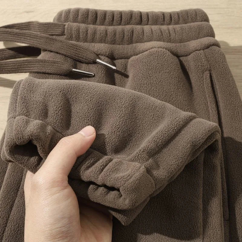 Double-Sided Fleece Lined Loose Men's Pants Warm Comfortable Bulk Cargo Trousers Youth Fashion Winter Wear Chinese Brand