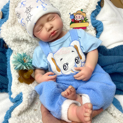 Handmade 50CM Silicone Reborn Baby Sleeping Loulou Lifelike Skin Details 1:1 Weight Real Touch Early Education Play Doll
