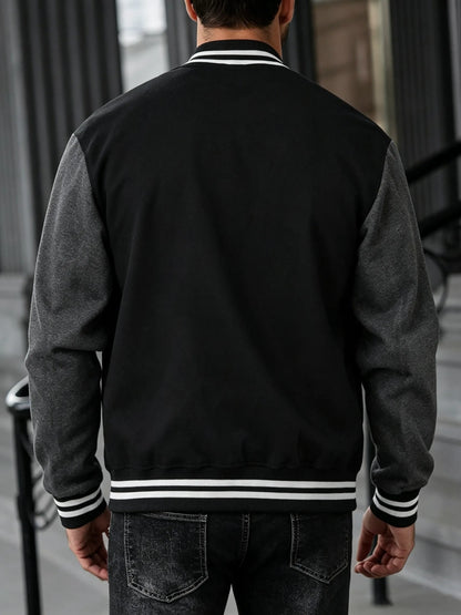 New York City Art Letter Prints Men Pocket Tracksuit Autumn Winter Jackets Fashion Soft Baseball Jersey Loose Sports Clothes