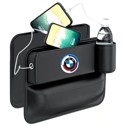 Car Front Seat Crevice Storage Box Pocket With Cup Holder for BMW E30 E34 E36 E39 E46 E52 E53 E60 E61 E62 E70 E83 Accessories