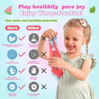 Random Color  Slime Kit for Kids, Soft Stretchy Non-Sticky Slime, Stress Relief Sensory Toy, Safe DIY Gift for Boys and Girls