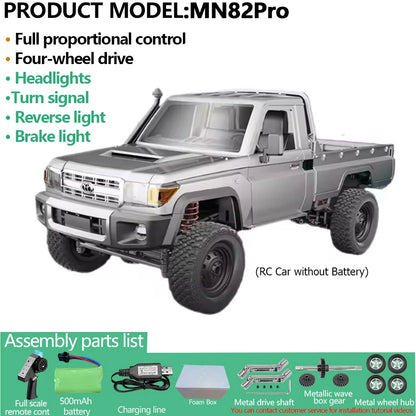 MN82S MN82 MN82PRO RC Car 1/12 4WD 2.4G Remote Control Car Climbing Off-road RC Crawler LED Light Truck RC Toys As Kids Gift