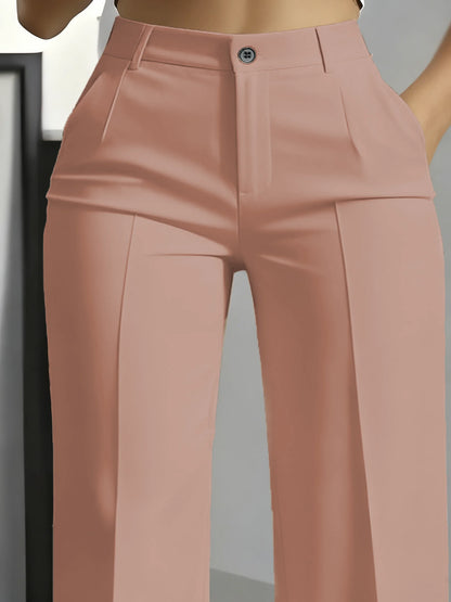 New 2025 Women's High-Waisted Draped Straight-Cut Suit Pants Simple European American Cross-Border Fashion for Women