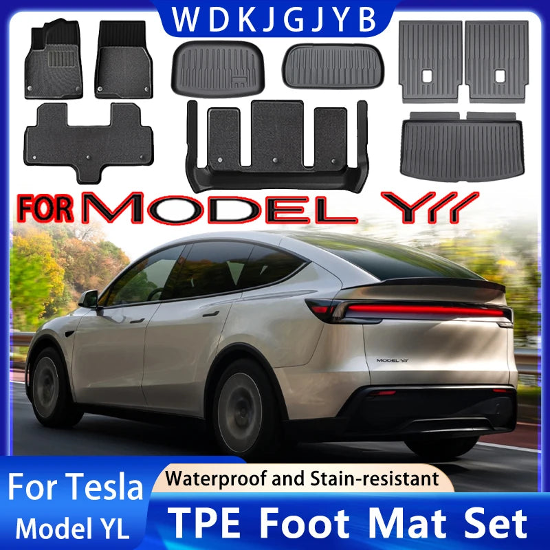 For New Tesla Model YL Launch 2026+ TPE Floor Mat & Cargo Liner All Weather Trunk Mats Floor Liner Seat Backrest Mats Floor Mat